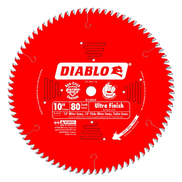 DIABLO 10" 80-TOOTH FINE FINISH CIRCULAR SAW BLADE - Kilrich Building Centres