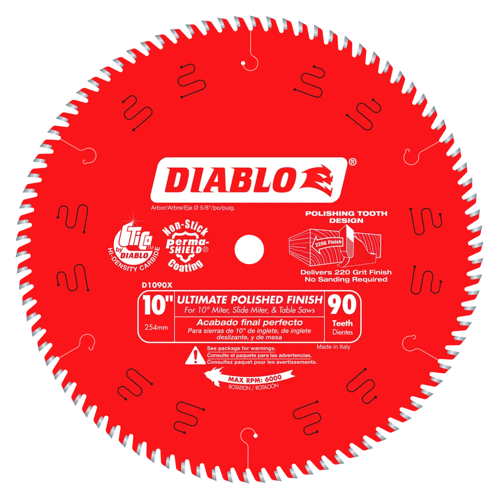 DIABLO 10" 90-TOOTH ULTIMATE FLAWLESS FINISH BLADE - Kilrich Building Centres