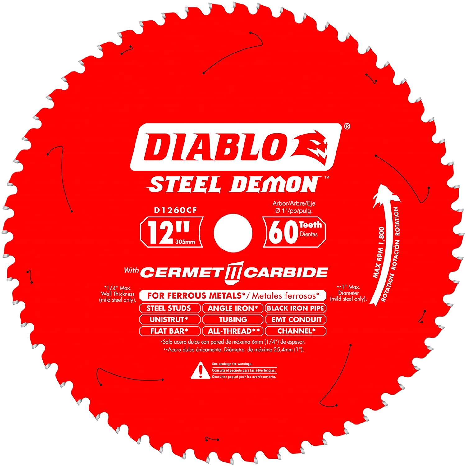 DIABLO 12" 60-TOOTH FERROUS METAL CIRCULAR SAW BLADE - Kilrich Building Centres