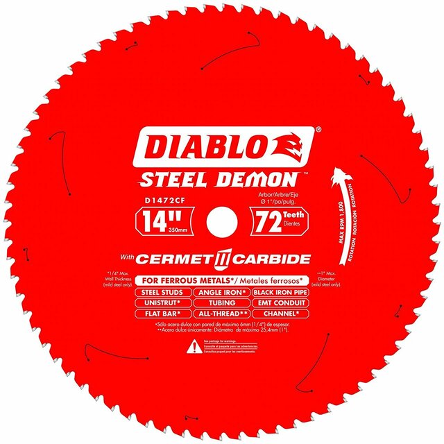DIABLO 14" 72-TOOTH FERROUS METAL CIRCULAR SAW BLADE - Kilrich Building Centres