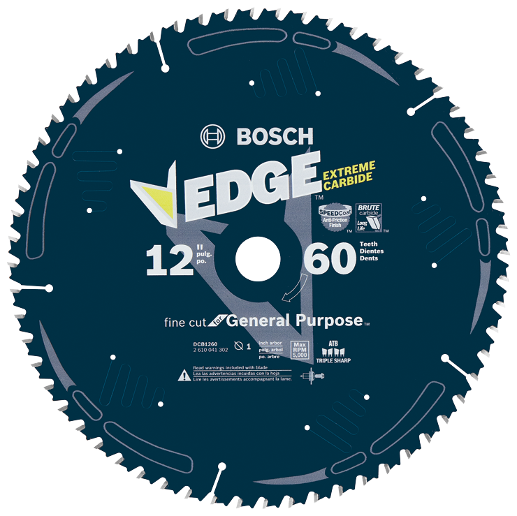 BOSCH EDGE 12" 60-TOOTH CIRCULAR SAW BLADE (FOR FINE FINISHING) - Kilrich Building Centres