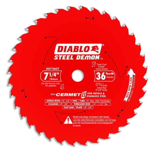 7-1/4" x 36 TOOTH  METALS BLADE - Kilrich Building Centres