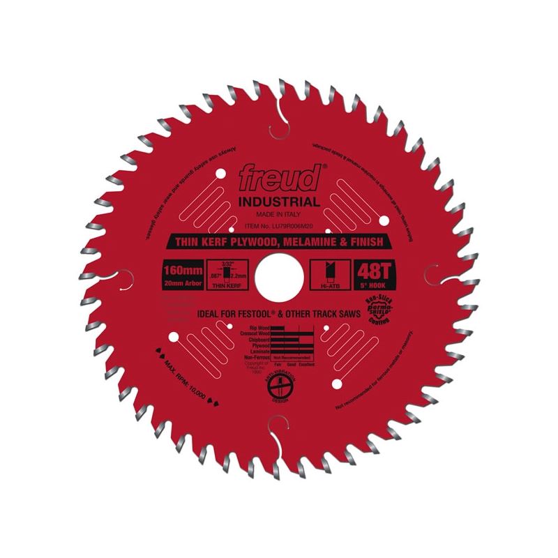 FREUD INDUSTRIAL 160mm Thin KerfUltimate Plywood & MelamineTracksaw Blade - Kilrich Building Centres