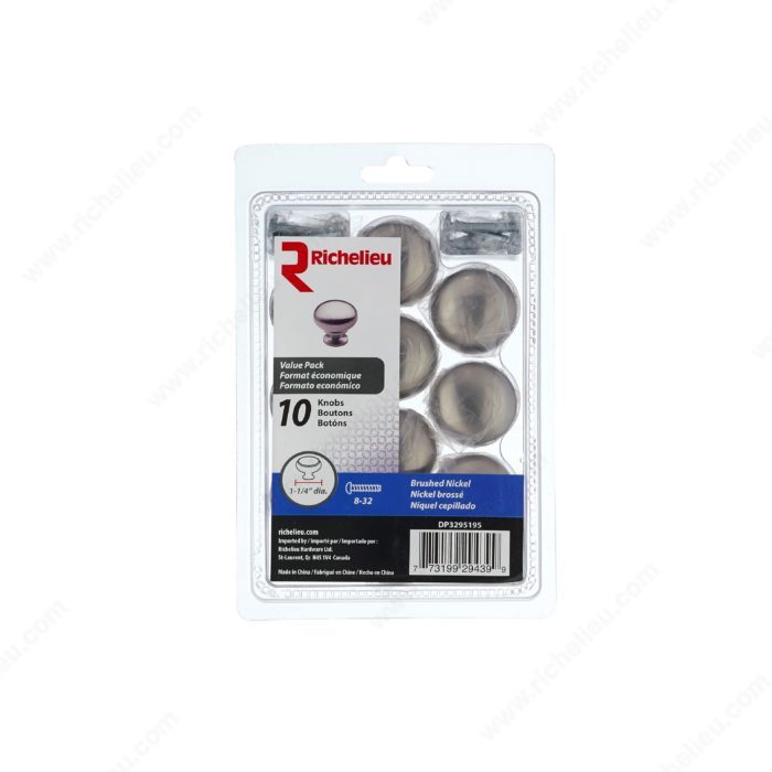 KNOB MET.1 1/4(8/32)BR.NCK
(10/PK) - Kilrich Building Centres