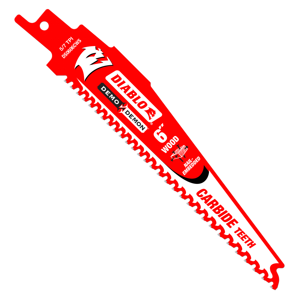 DIABLO 6" 5/7-TPI CARBIDE NAIL-EMBEDDED WOOD RECIPROCATING SAW BLADE - Kilrich Building Centres