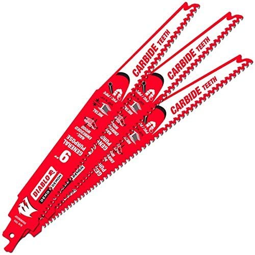 DIABLO 9" CARBIDE-TIPPED GENERAL PURPOSE WOOD RECIPROCATING SAW BLADES - 3 PACK - Kilrich Building Centres