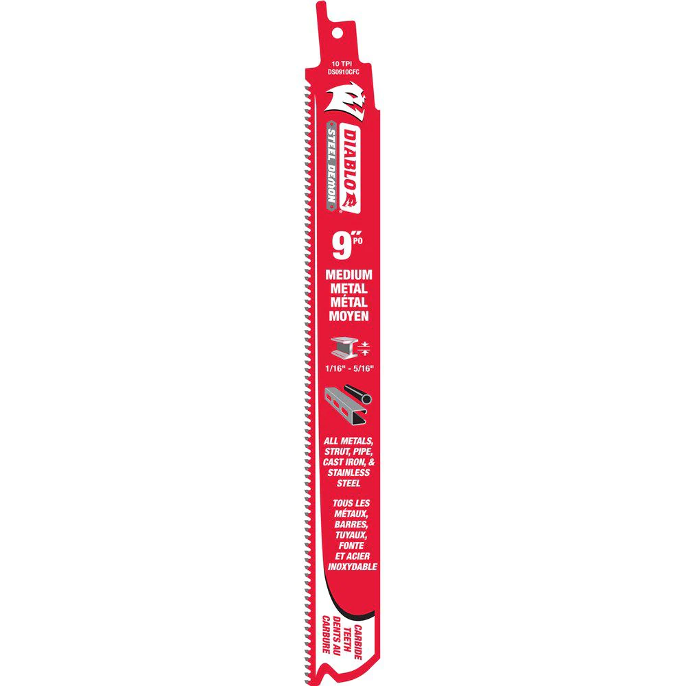 DIABLO 9" 10-TPI CARBIDE-TIPPED MEDIUM METAL RECIPROCATING SAW BLADE - Kilrich Building Centres