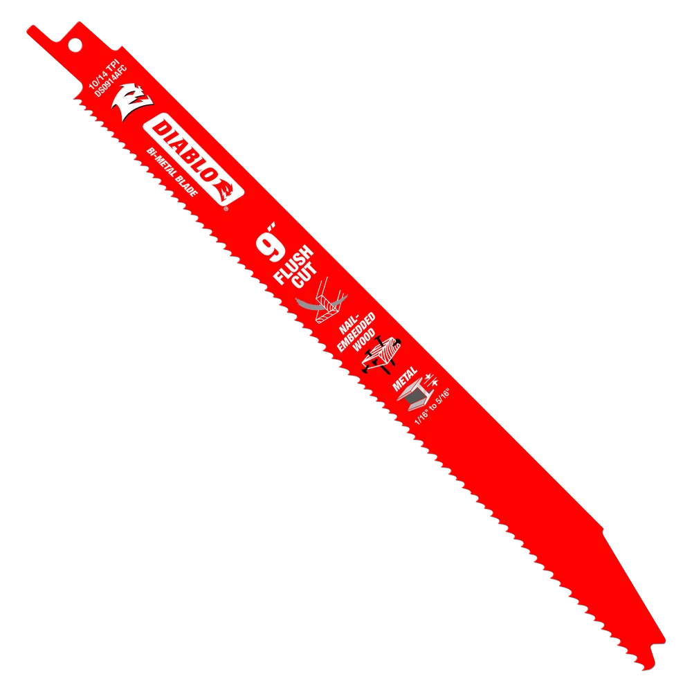 DIABLO 9" BI-METAL / GENERAL PURPOSE FLUSH CUT RECIPROCATING SAW BLADE - 5 PACK - Kilrich Building Centres