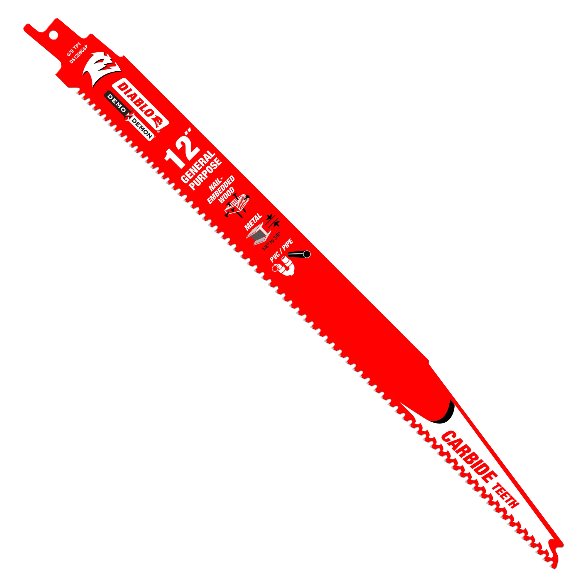 DIABLO 12" 6/9-TPI CARBIDE-TIPPED GENERAL PURPOSE RECIPROCATING SAW BLADES - 3 PACK - Kilrich Building Centres