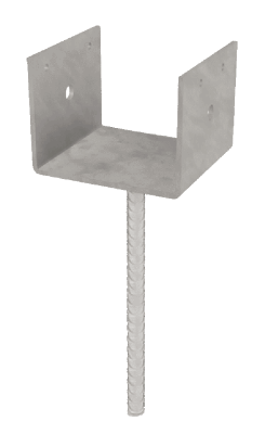 3-1/2" x 3-1/2" POST HOLDER - GALVANIZED (EPBH44 / DPH3.5HDG) - Kilrich Building Centres