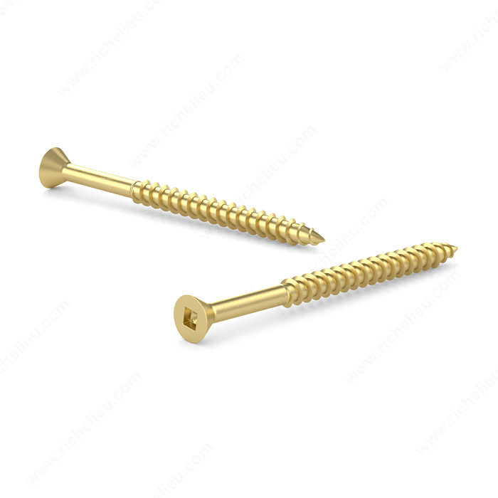 1-3/4" #8 FLAT-HEAD WOOD SCREW - BRASS (5 PACK) - Kilrich Building Centres