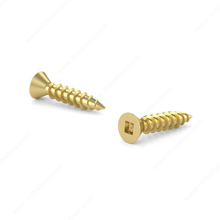 1" #6 FLAT-HEAD WOOD SCREW - BRASS (8 PACK) - Kilrich Building Centres