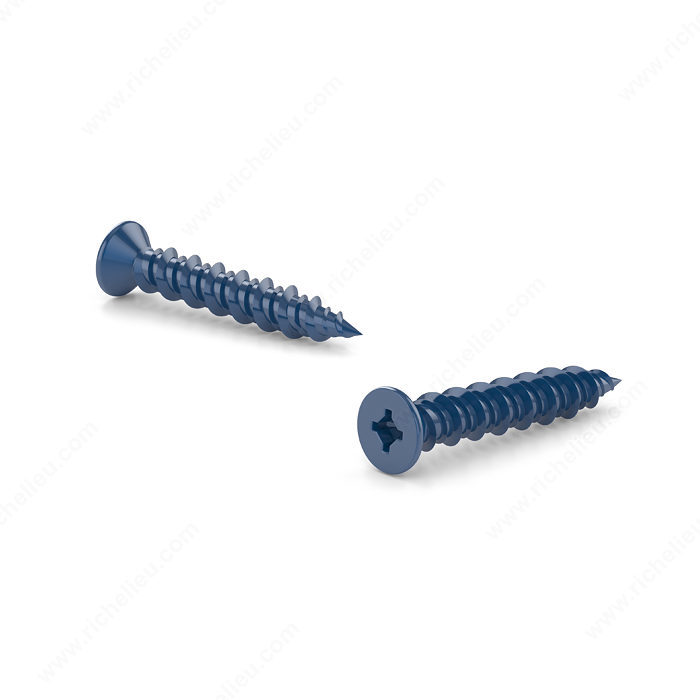 1-1/4" - 3/16" FLAT-HEAD QUADREX CONCRETE SCREW - BLUE (10 PACK) - Kilrich Building Centres