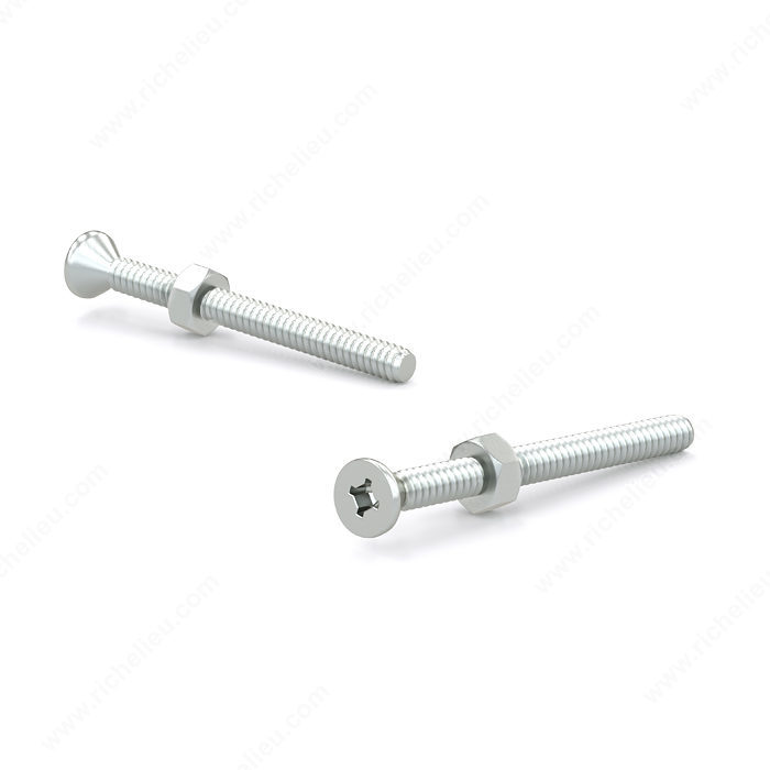 1" 8-32 FLAT-HEAD MACHINE SCREW w/ HEXAGON NUT - ZINC-COATED (10 PACK) - Kilrich Building Centres