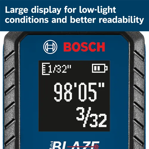 Main 6 - BOSCH BLAZE 100' PRO LASER DISTANCE MEASURE w/ BACKLIT DISPLAY -