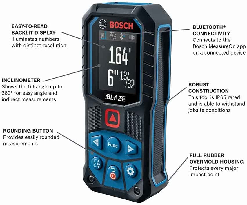 BOSCH BLAZE CONNECTED 165' LASER MEASURE - Kilrich Building Centres