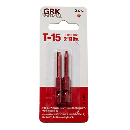 GRK T-15 2" RED BITS 2PK - Kilrich Building Centres