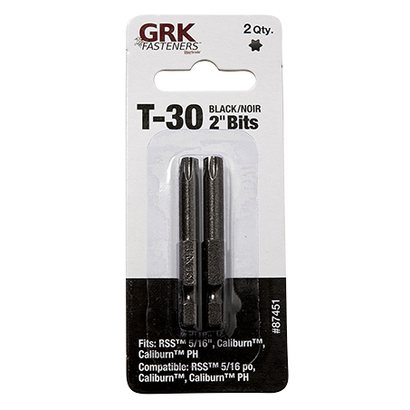 GRK T-30 2" BLACK BITS 2PK - Kilrich Building Centres