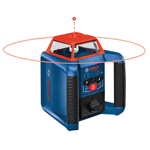 Main 3 - BOSCH REVOLVE 2000 SELF-LEVELING HORIZONTAL & VERTICAL ROTARY LASER KIT -