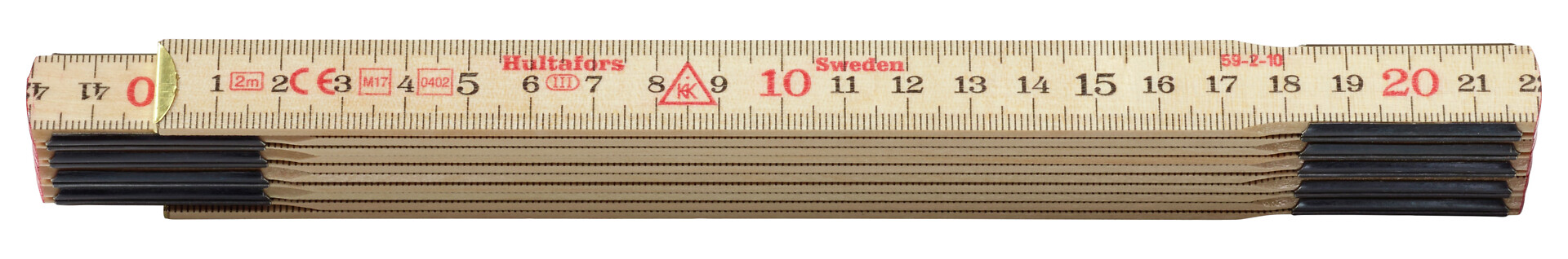 HULTAFORS BIRCHWOOD FOLDING RULE w/ 10 SECTIONS (2m METRIC / IMPERIAL) - Kilrich Building Centres