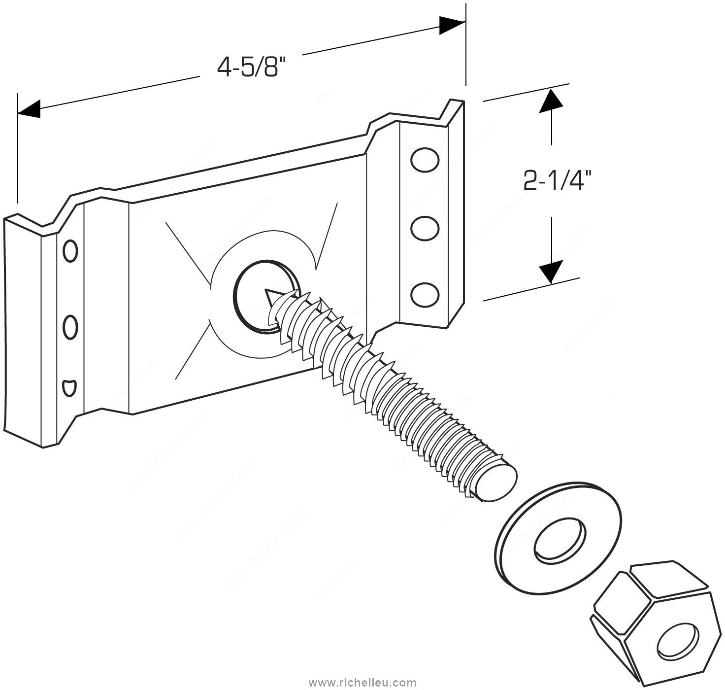Main 2 - 3" - 5/16" HANGER BOLT - ZINC-COATED (3 PACK) -
