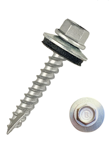 1-1/2" #9 ROOFING SCREWS w/ NEOPRENE WASHER - GALVANIZED - Kilrich Building Centres