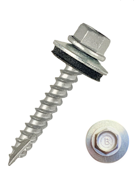 1" #9 ROOFING SCREWS w/ NEOPRENE WASHER - GALVANIZED - Kilrich Building Centres