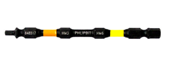 PHLiPBiT 4" H3 HEX-HEAD & H6 HEX-HEAD REVERSIBLE BIT (TANGERINE / LEMON) - Kilrich Building Centres
