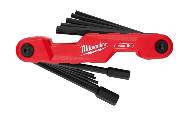 MILWAUKEE 11-KEY ELECTRICIAN'S FOLDING HEX KEY SET - SAE - Kilrich Building Centres
