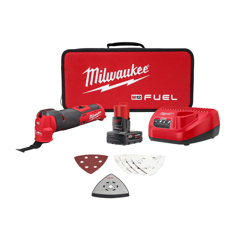 MILWAUKEE M12 FUEL OSCILLATING MULTI-TOOL KIT w/ XC4.0 BATTERY & CHARGER - Kilrich Building Centres