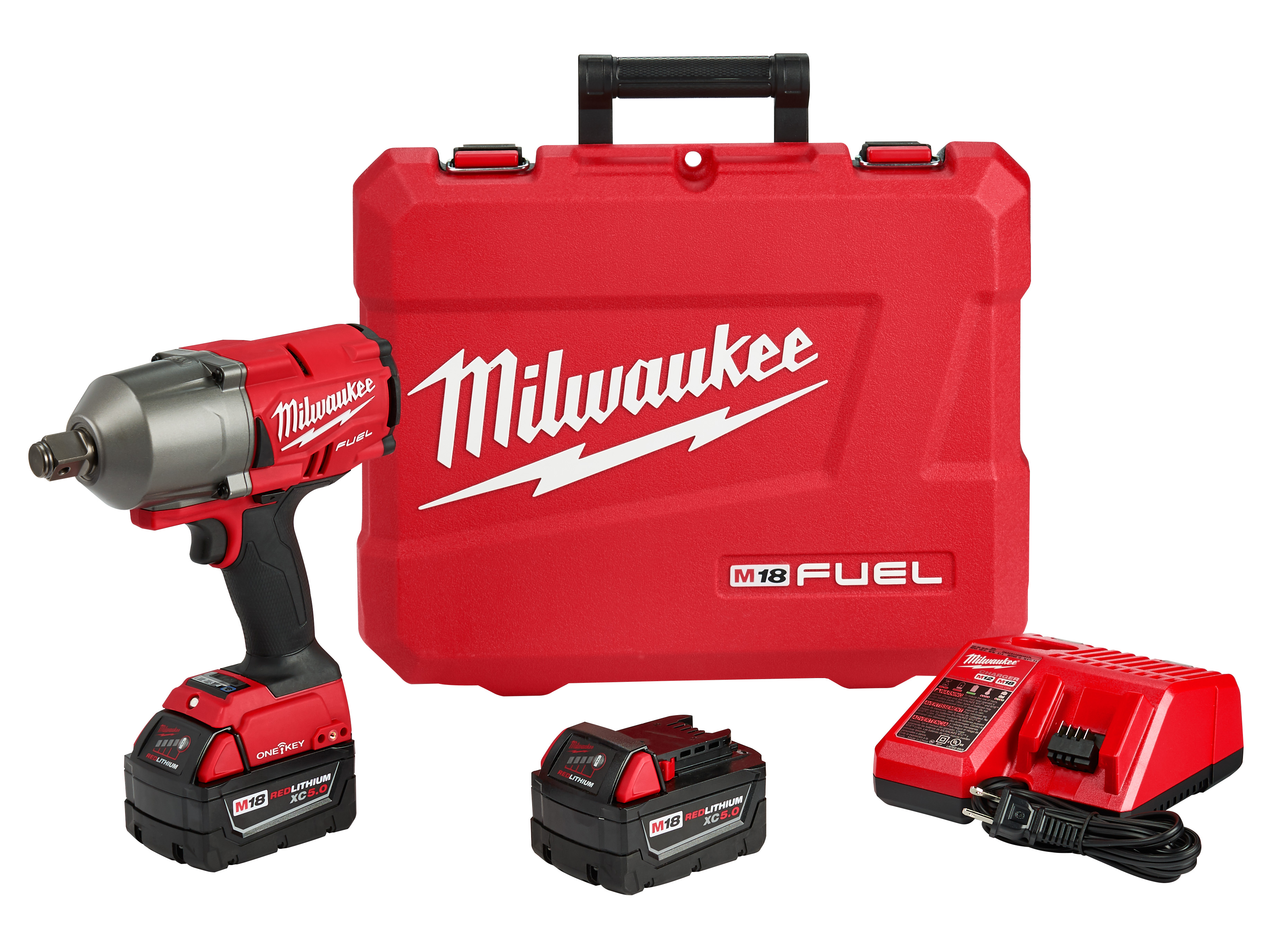 MILWAUKEE M18 FUEL 3/4" HIGH TORQUE IMPACT WRENCH KIT w/ XC5.0 BATTERIES & CHARGER - Kilrich Building Centres