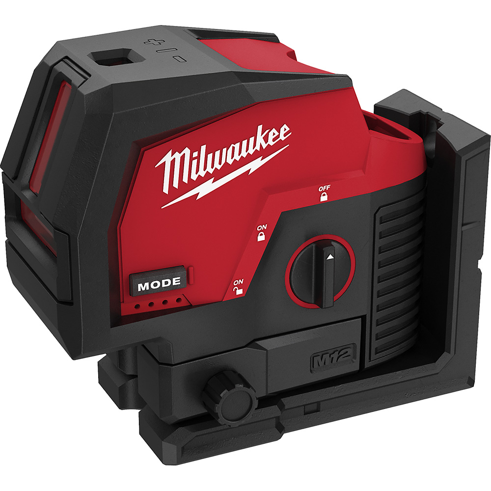 MILWAUKEE M12 GREEN CROSS LINE & PLUMB POINTS LASER (TOOL ONLY) - Kilrich Building Centres