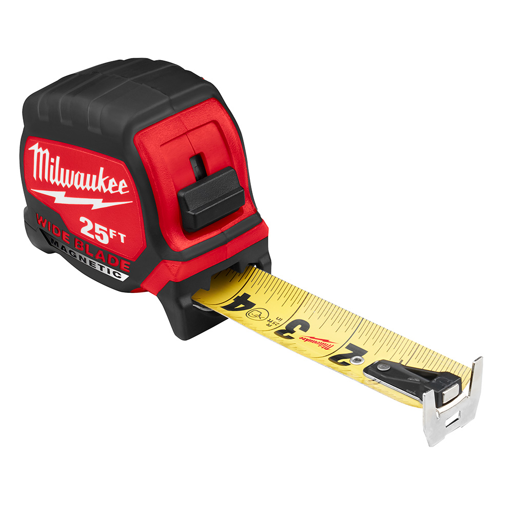 MILWAUKEE 25' WIDE-BLADE MAGNETIC TAPE MEASURE - Kilrich Building Centres