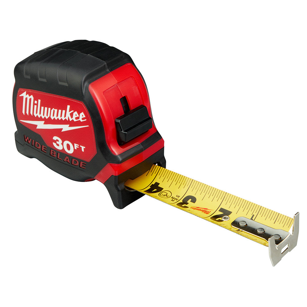 MILWAUKEE 30' WIDE-BLADE TAPE MEASURE w/ 14' STANDOUT - Kilrich Building Centres