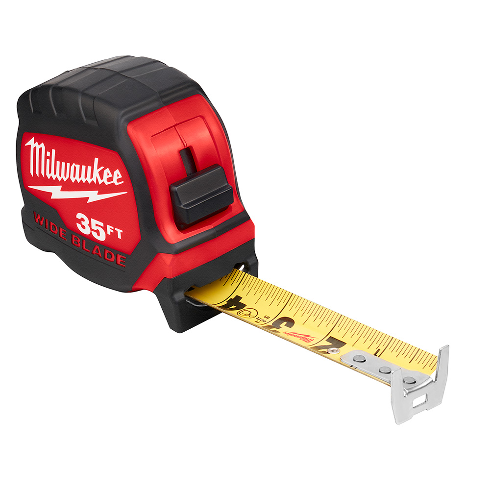 MILWAUKEE 35' WIDE-BLADE TAPE MEASURE w/ 14' STANDOUT - Kilrich Building Centres