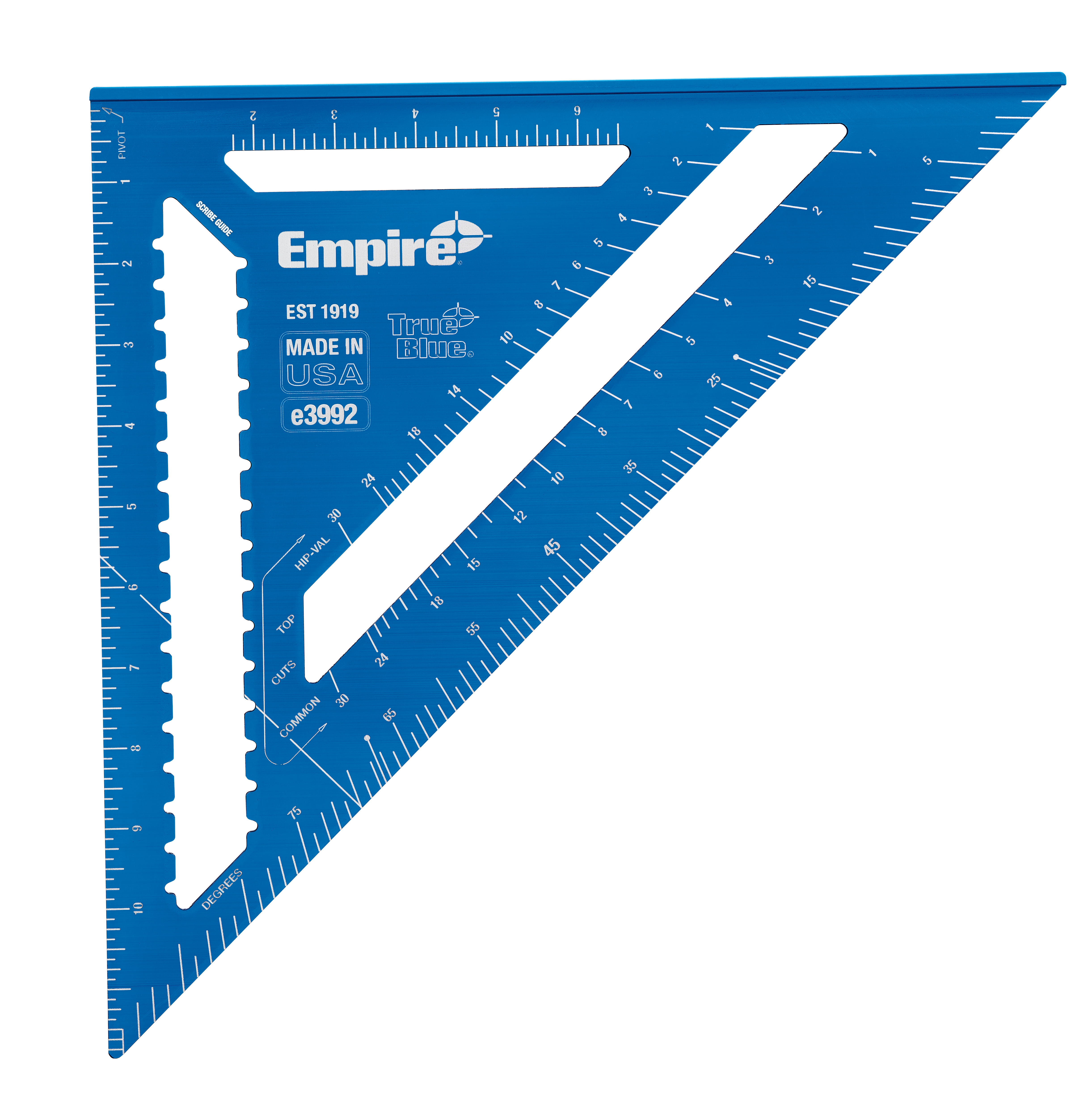 EMPIRE 12" LASER-ETCHED ALUMINUM RAFTER SQUARE - Kilrich Building Centres