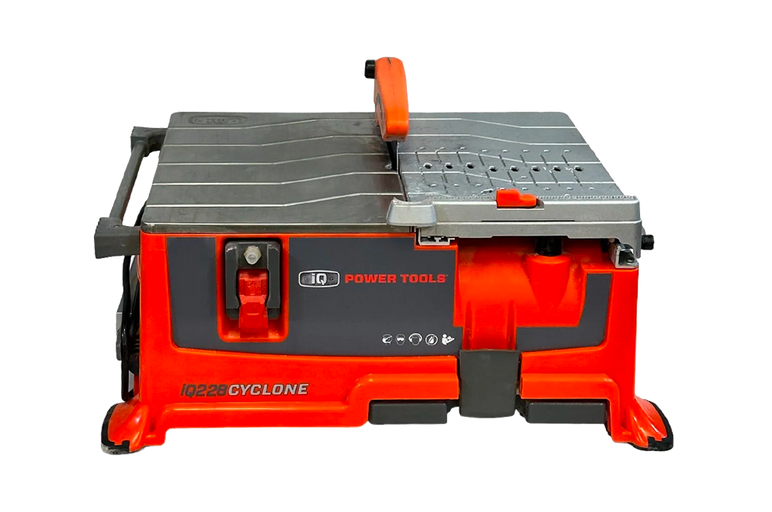 Main 1 - iQ228CYCLONE® 7" Dry-Cut
Tabletop Tile Saw With
Integrated Dust Control System.
Includes 7” Q-Drive combo blade -