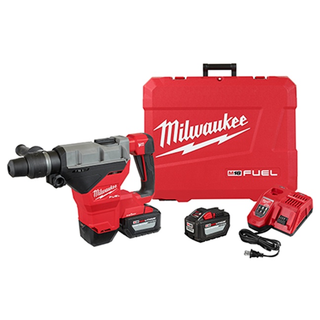 MILWAUKEE M18 FUEL 1-3/4" SDS MAX ROTARY HAMMER KIT w/ (2) HD12.0 BATTERIES - Kilrich Building Centres