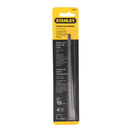 STANLEY 6-1/2" 20TPI COPING SAW BLADES (4 PACK) - Kilrich Building Centres