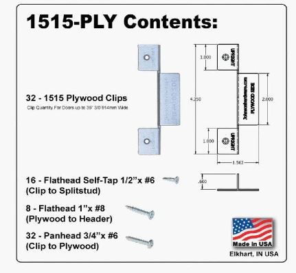 JOHNSON 5/8" POCKET DOOR PLYWOOD CLIP - Kilrich Building Centres