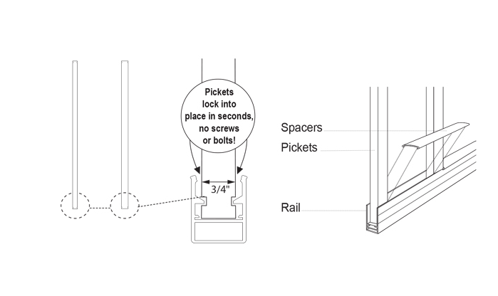 Main 2 - REGAL 14 STRAIGHT PICKETS FOR 6'
WHITE -