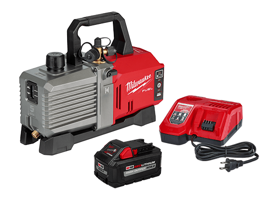 MILWAUKEE M18 FUEL 5CFM VACUUM PUMP KIT w/ XC8.0 BATTERY & CHARGER - Kilrich Building Centres