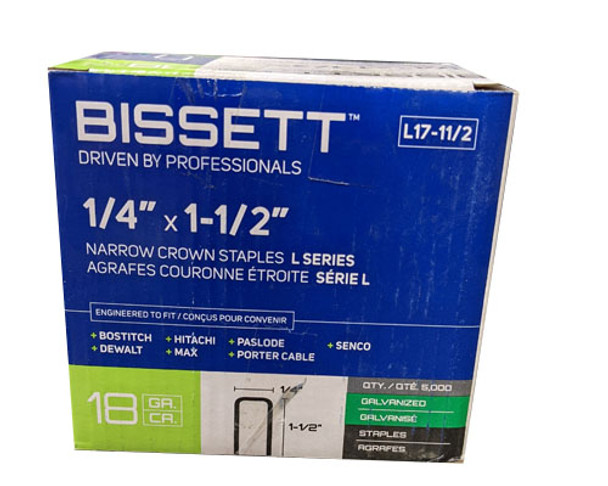 L17 1-1/2" 18G NAR. STAPLES 5M
6/CASE - Kilrich Building Centres