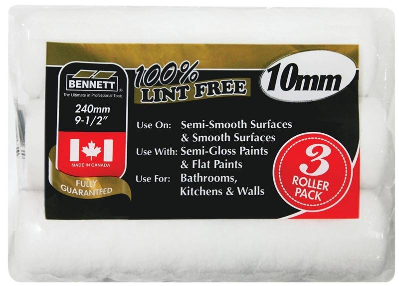 BENNETT LINT FREE ROLLER 3 PACK - SMOOTH / SEMI-SMOOTH (POLYLF-10) - Kilrich Building Centres