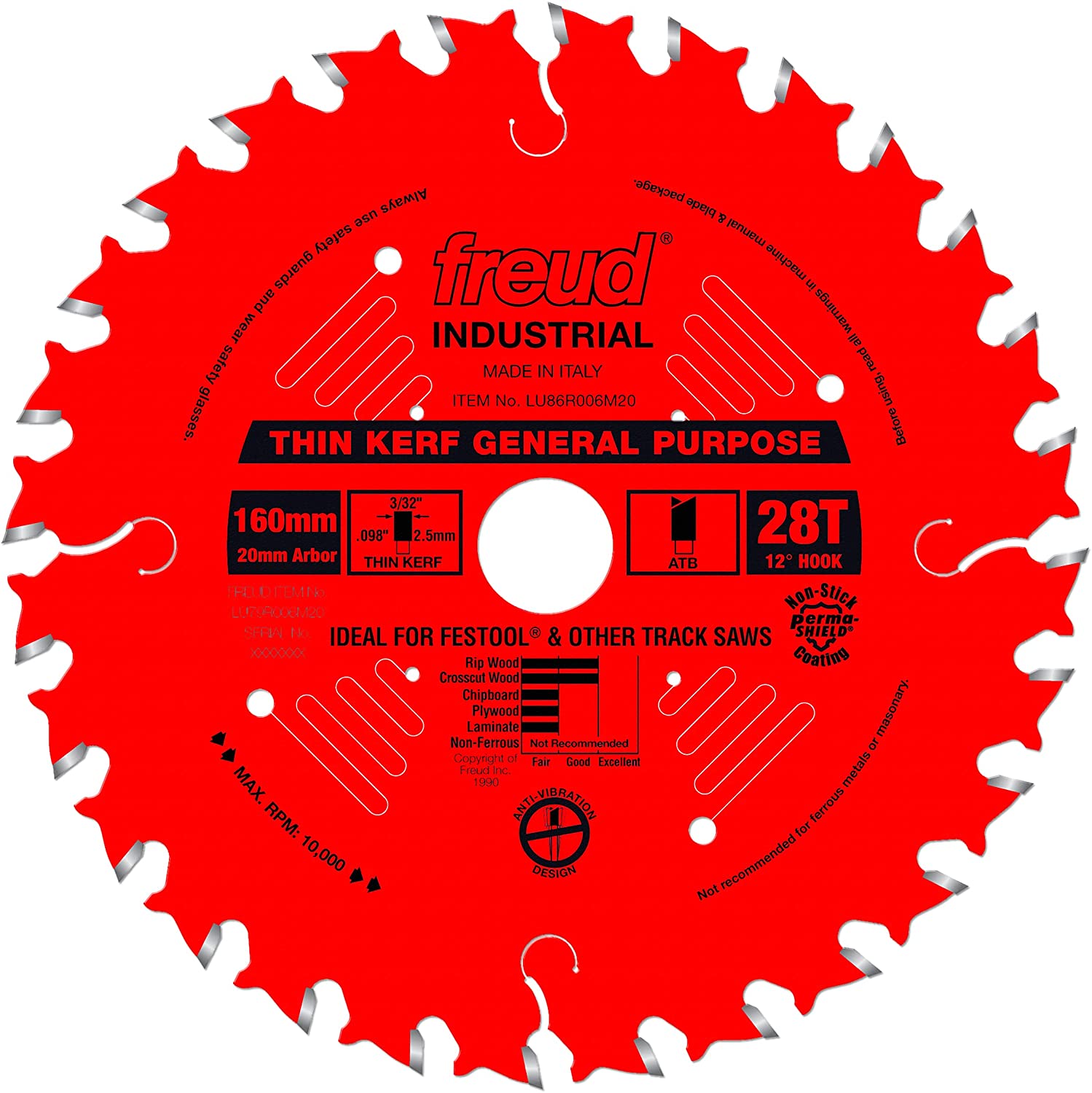 Main 1 - FREUD 160mm 28-TOOTH THIN KERF GENERAL PURPOSE CIRCULAR SAW BLADE -