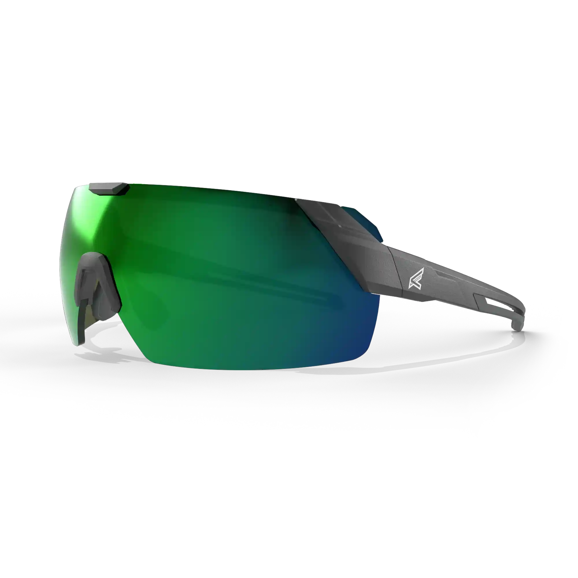 EDGE MAKALU SAFETY GLASSES w/ MATTE BLACK FRAME / POLARIZED AQUA GREEN MIRROR LENSES - Kilrich Building Centres