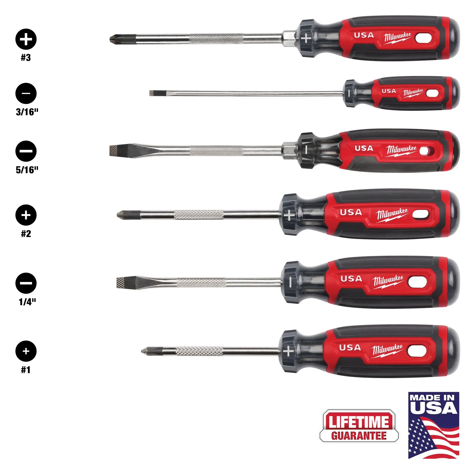 MILWAUKEE 6PC Cushion Grip
Screwdriver Set (USA) - Kilrich Building Centres