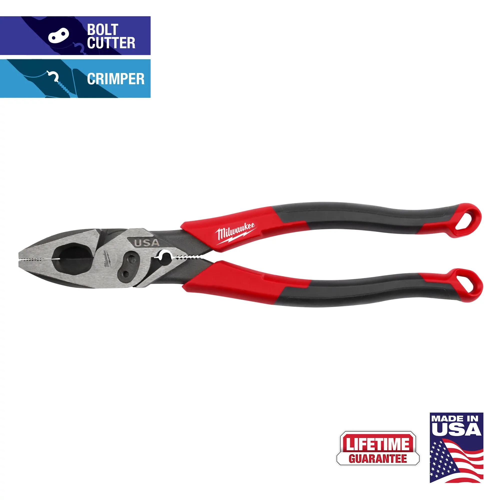 MILWAUKEE 9" Lineman's Comfort
Grip Pliers w/ Crimper and Bolt
Cutter (USA) - Kilrich Building Centres