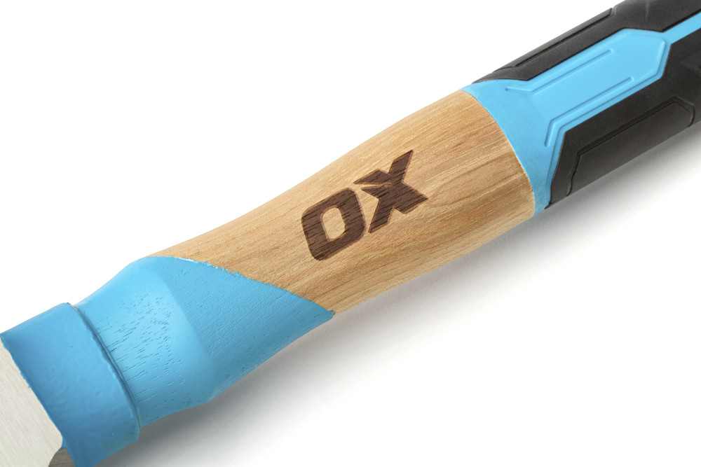 Main 2 - OX PRO 3 LB. CLUB HAMMER w/ STRAIGHT HICKORY HANDLE & TPR GRIP  -