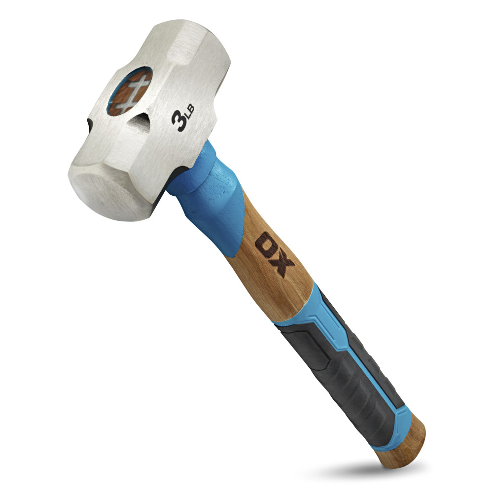 OX PRO 3 LB. CLUB HAMMER w/ STRAIGHT HICKORY HANDLE & TPR GRIP  - Kilrich Building Centres
